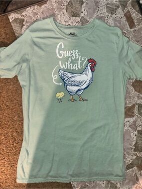 Guess What?" Mint Green Chicken Graphic Tee